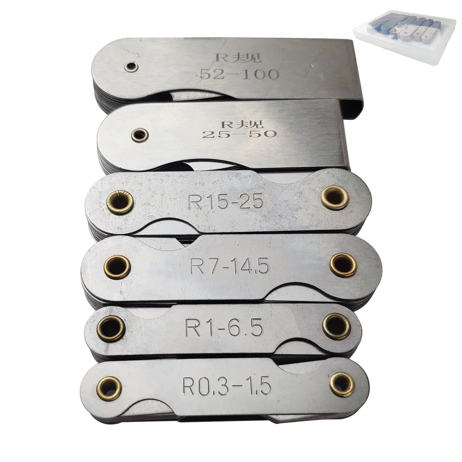 JENSWILL Radius Gauge Set R0.3-100mm (6-Pack) | Precision Measuring Tool for Tool & Die Makers - main product image