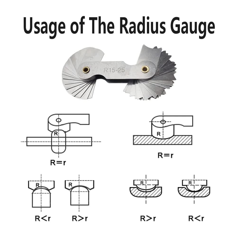 JENSWILL Radius Gauge Set R0.3-100mm (6-Pack) | Precision Measuring Tool for Tool & Die Makers - view 5
