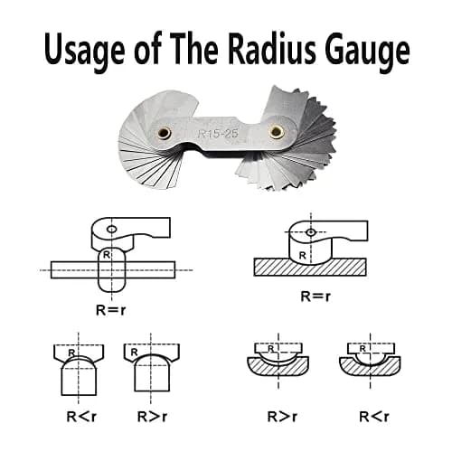 JENSWILL Radius Gauge Set R0.3-100mm (6-Pack) | Precision Measuring Tool for Tool & Die Makers thumbnail 5