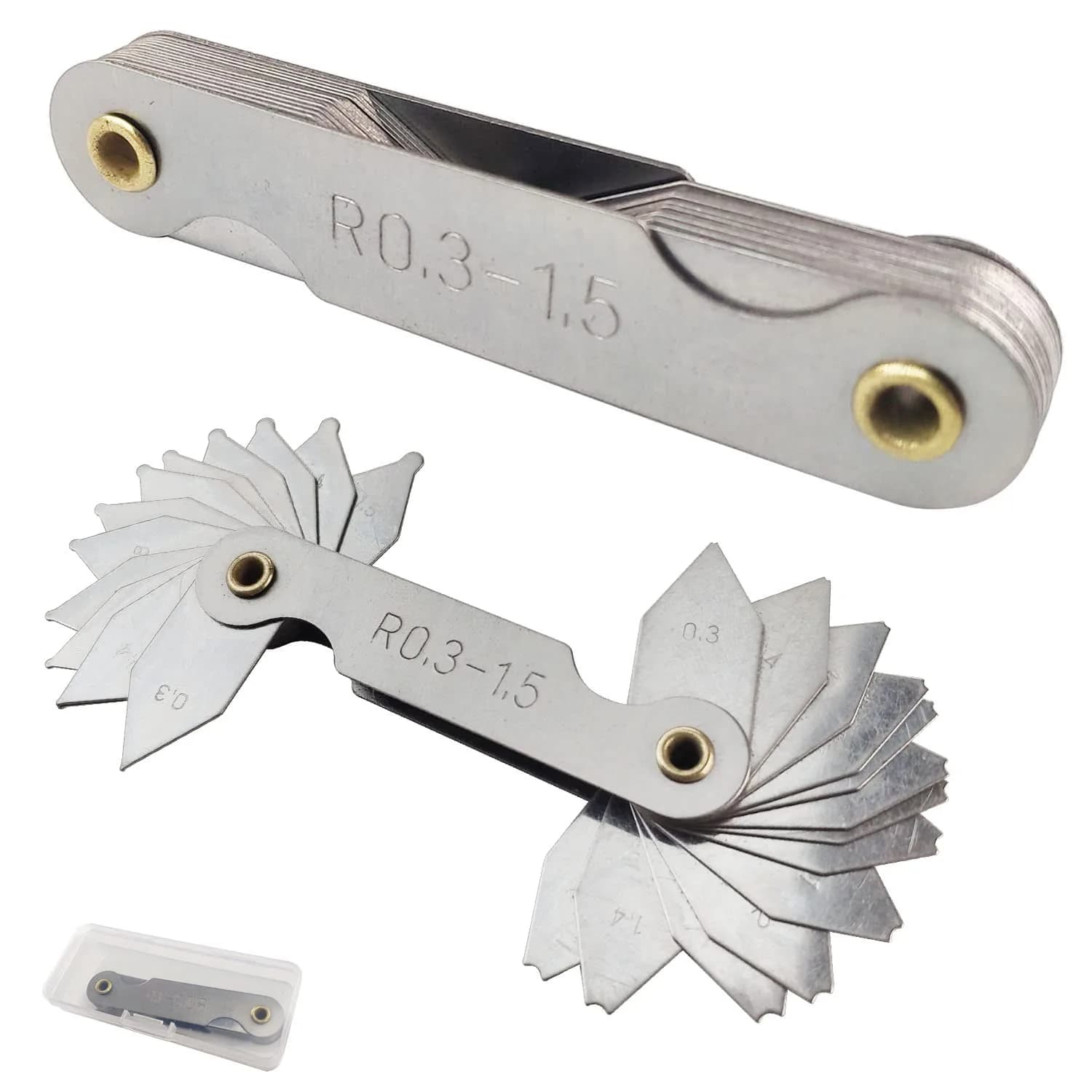 JENSWILL Radius Gauge Set R0.3-100mm (6-Pack) | Precision Measuring Tool for Tool & Die Makers - view 6