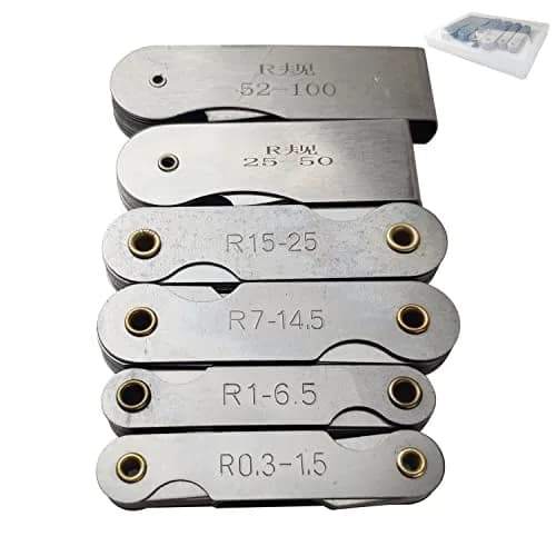 JENSWILL Radius Gauge Set R0.3-100mm (6-Pack) | Precision Measuring Tool for Tool & Die Makers thumbnail 1