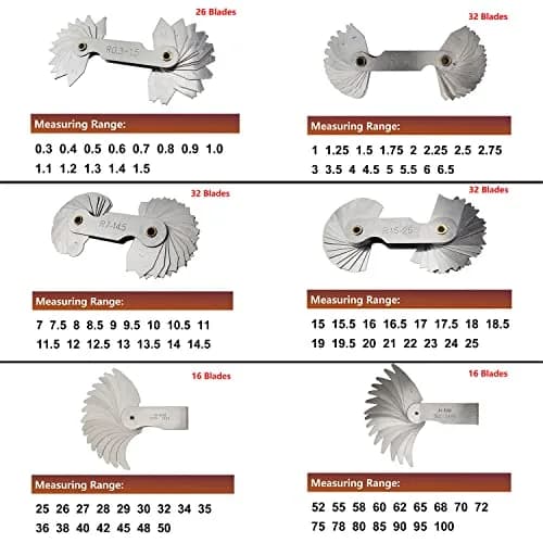 JENSWILL Radius Gauge Set R0.3-100mm (6-Pack) | Precision Measuring Tool for Tool & Die Makers thumbnail 2
