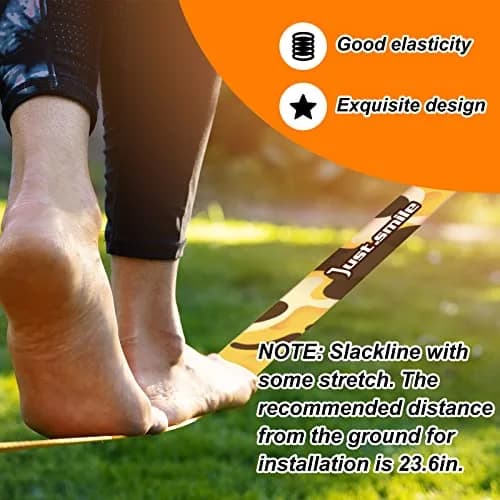 Just.smile Slackline Kit Longer 65ft with Tree Protectors & Carry Bag | Balance & Fun for Kids & Adults thumbnail 5