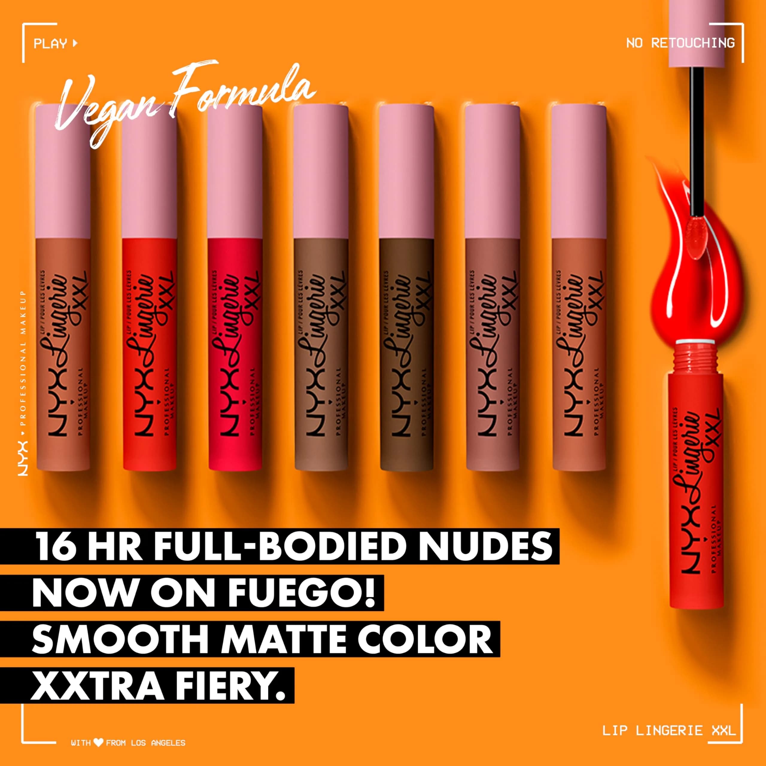 NYX PROFESSIONAL MAKEUP Lip Lingerie XXL Matte Liquid Lipstick On Fuego (Fire Red) 3.8ml (0.13 Fl Oz) | Long-Lasting Matte Finish - view 2