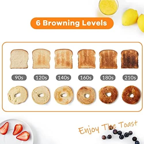 Mecity Toaster 2 Slice Stainless Steel Body | 6 Browning Settings, Timer, Bagel & Defrost Functions thumbnail 3