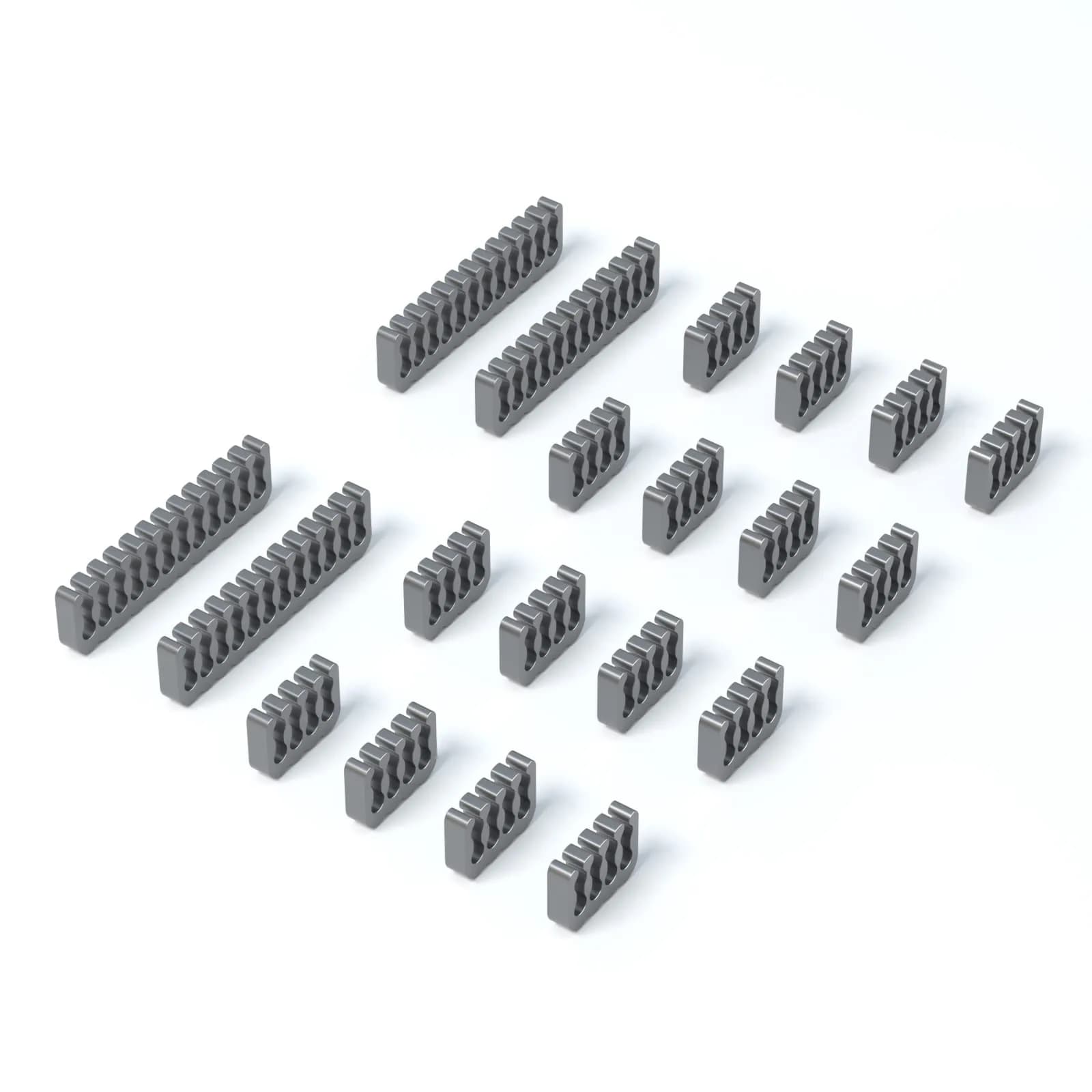 Sirlyr Metal Gray PSU Cable Comb Set 20P | Bright, Durable, Easy Install (70-120 chars) — Metal Gray