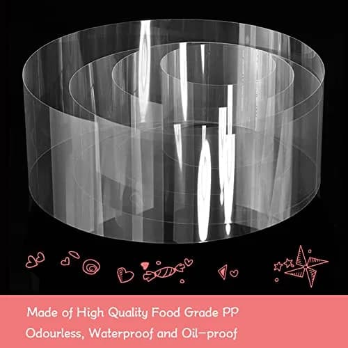 BYKITCHEN Acetate Cake Collar Roll 30cm x 10m (12in x 32.8ft) | Food Grade PP for Mousse & Chocolate Wrapping thumbnail 4