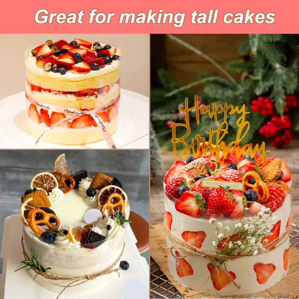 BYKITCHEN Acetate Cake Collar Roll 30cm x 10m (12in x 32.8ft) | Food Grade PP for Mousse & Chocolate Wrapping - view 6
