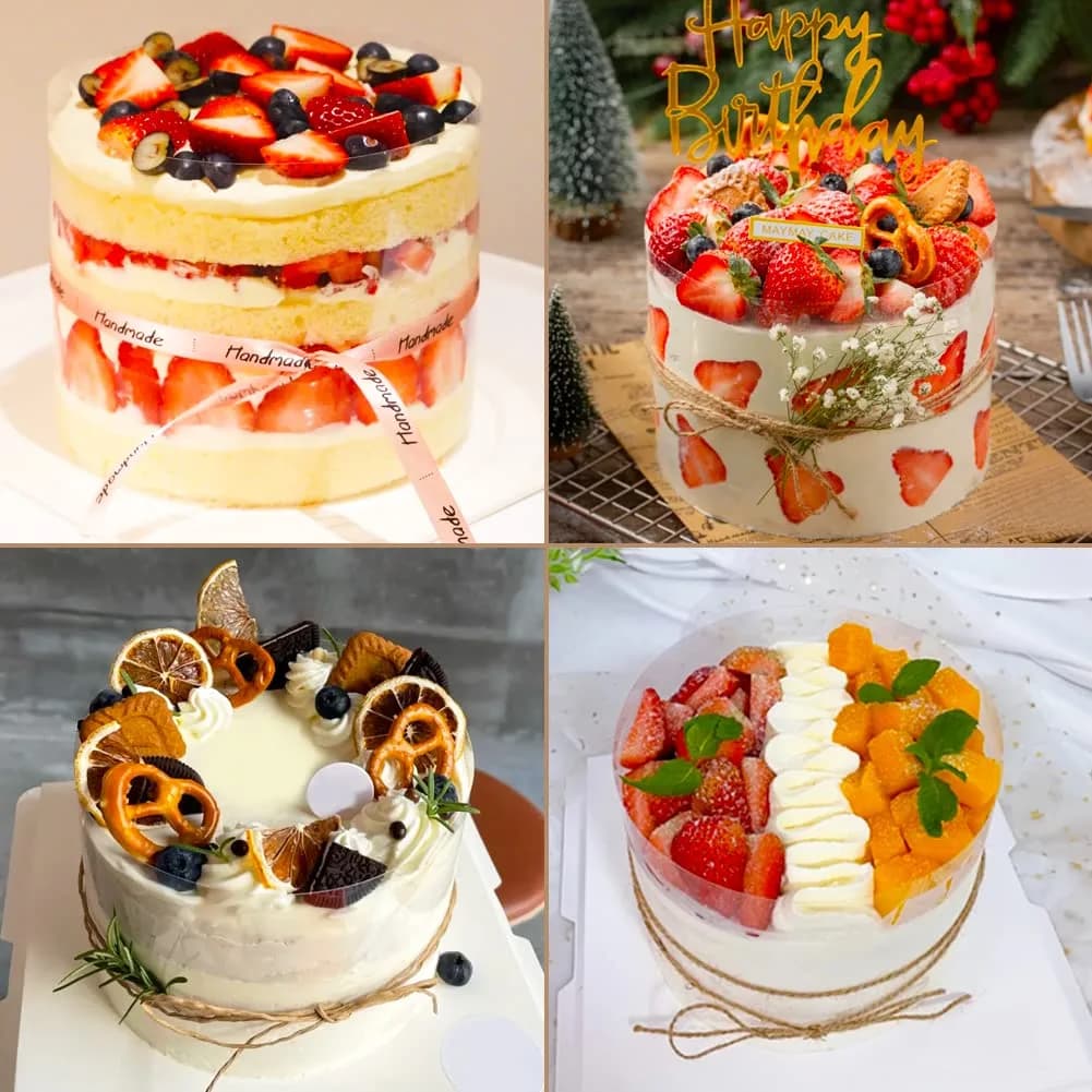 BYKITCHEN Acetate Cake Collar Roll 30cm x 10m (12in x 32.8ft) | Food Grade PP for Mousse & Chocolate Wrapping - view 8