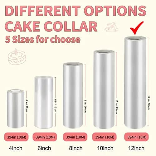 BYKITCHEN Acetate Cake Collar Roll 30cm x 10m (12in x 32.8ft) | Food Grade PP for Mousse & Chocolate Wrapping thumbnail 2