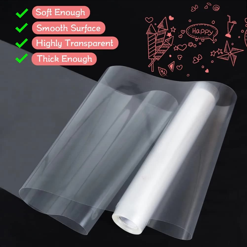 BYKITCHEN Acetate Cake Collar Roll 30cm x 10m (12in x 32.8ft) | Food Grade PP for Mousse & Chocolate Wrapping - view 3