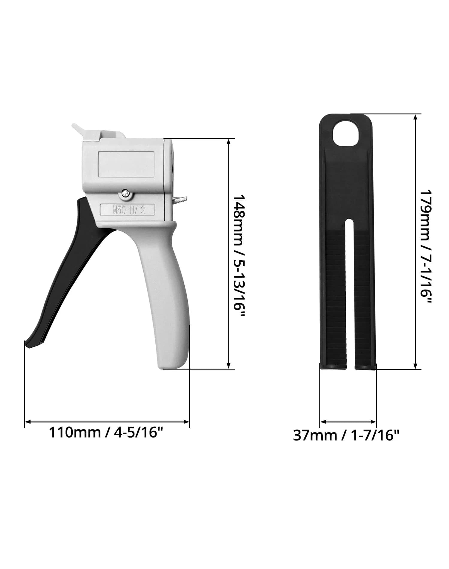 QWORK 50ml Dual Cartridge Dispensing Gun Kit | 1:1/1:2 Ratio AB Epoxy Applicator - view 6