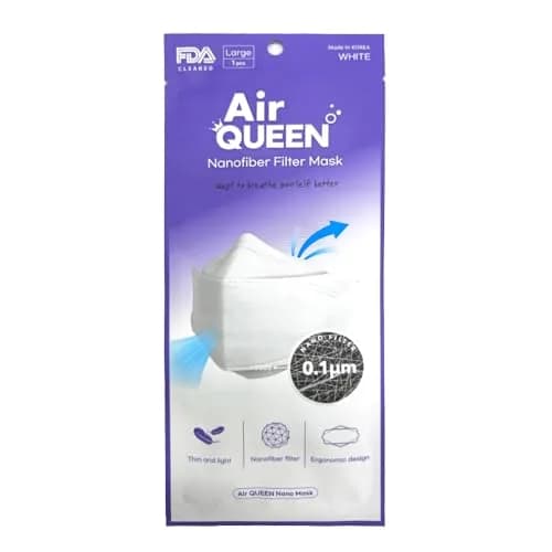 KOREAC Air Queen Nano Mask White 30 Count (Pack of 1) | Feather-Light Breathable Safety Mask thumbnail 1