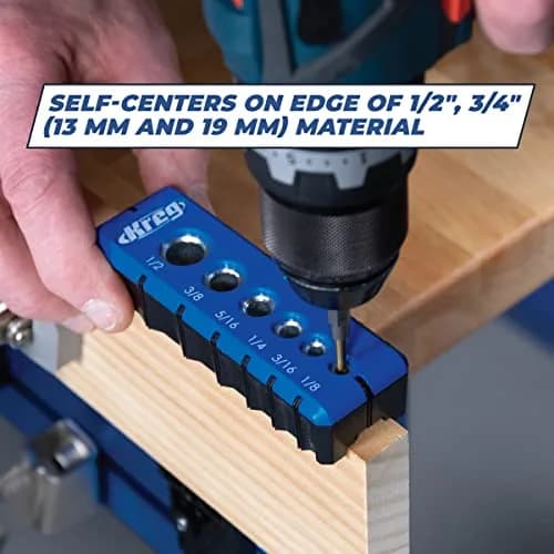 Kreg Portable Drilling Guide with 6 Hardened Steel Guides | Precise, Ergonomic, for Woodworking & Carpentry thumbnail 4