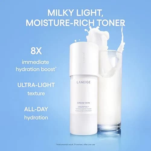 LANEIGE Cream Skin Face Hydrating Milky Toner | Korean Moisturizer & Toner for All Skin Types thumbnail 2
