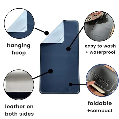 Uniklook Vegan Leather Changing Pad 40cm x 76cm (16"x30") | Waterproof & Wipeable Mat for On-the-Go Diaper Changes thumbnail 2