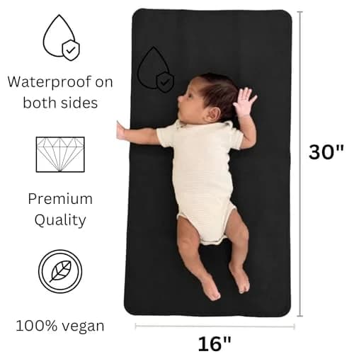 Uniklook Vegan Leather Changing Pad 40cm x 76cm (16"x30") | Waterproof & Wipeable Mat for On-the-Go Diaper Changes thumbnail 3
