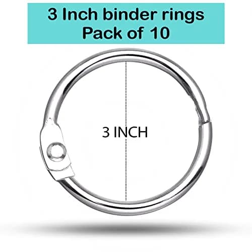 EXTRIC Binder Rings 3 Inch Metal Book Rings 10 PK | Heavy Duty, Rust-Resistant for Office & School thumbnail 2