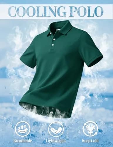 TACVASEN Mens Polo Shirt Short Sleeve Dry Fit Golf Collar Shirt | Lightweight, Breathable & Quick-Dry thumbnail 5