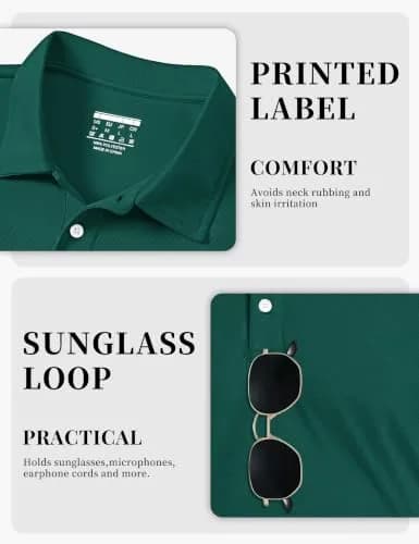 TACVASEN Mens Polo Shirt Short Sleeve Dry Fit Golf Collar Shirt | Lightweight, Breathable & Quick-Dry thumbnail 7