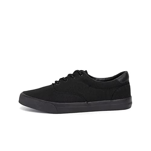 TOBER Classic Black Low Top Canvas Sneakers for Men | US 11 (45 EU) thumbnail 6