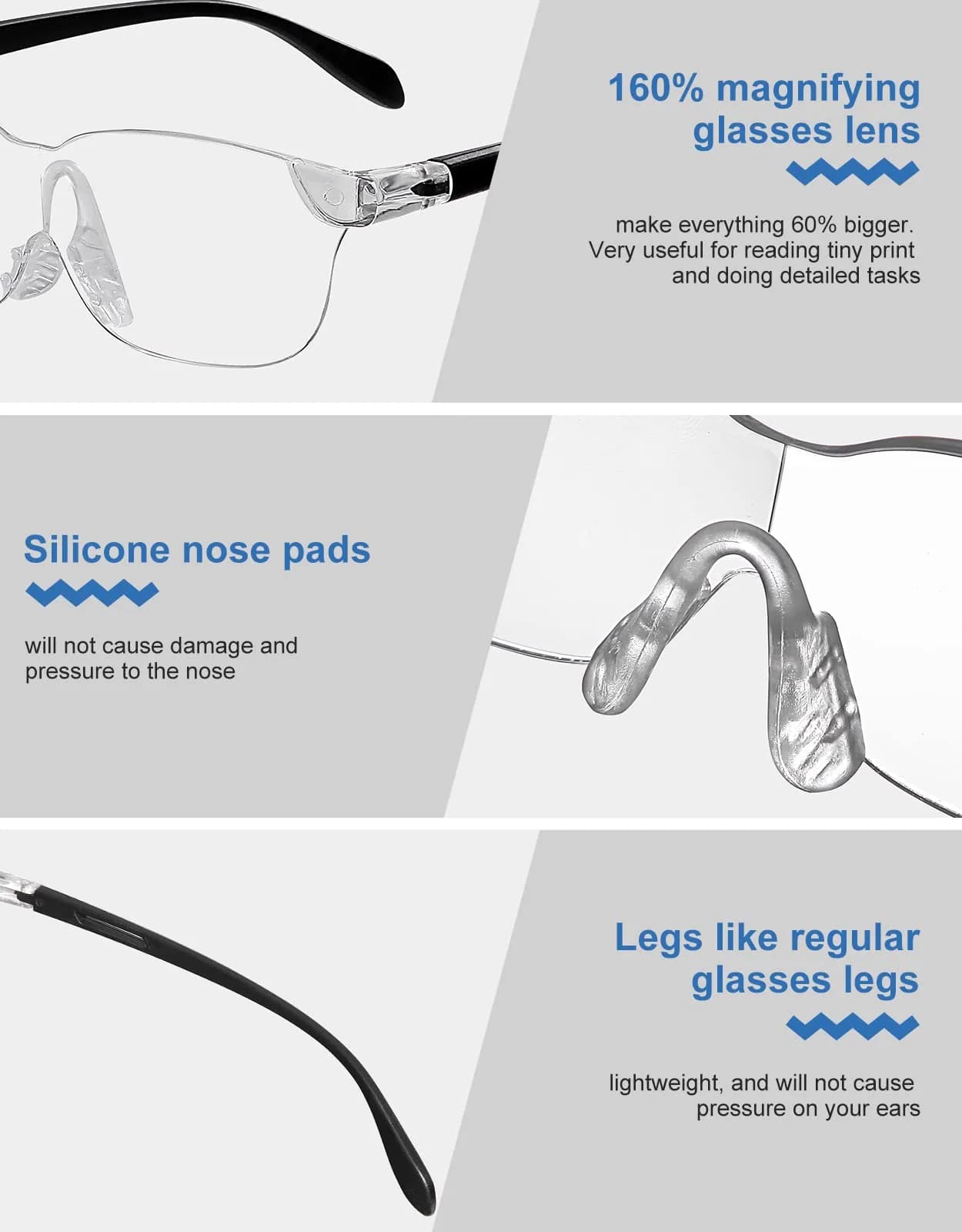 OKH Wearable Magnifying Glasses 1.6X Magnification (2-Pack) | Hands-Free Vision for Close Work - view 5