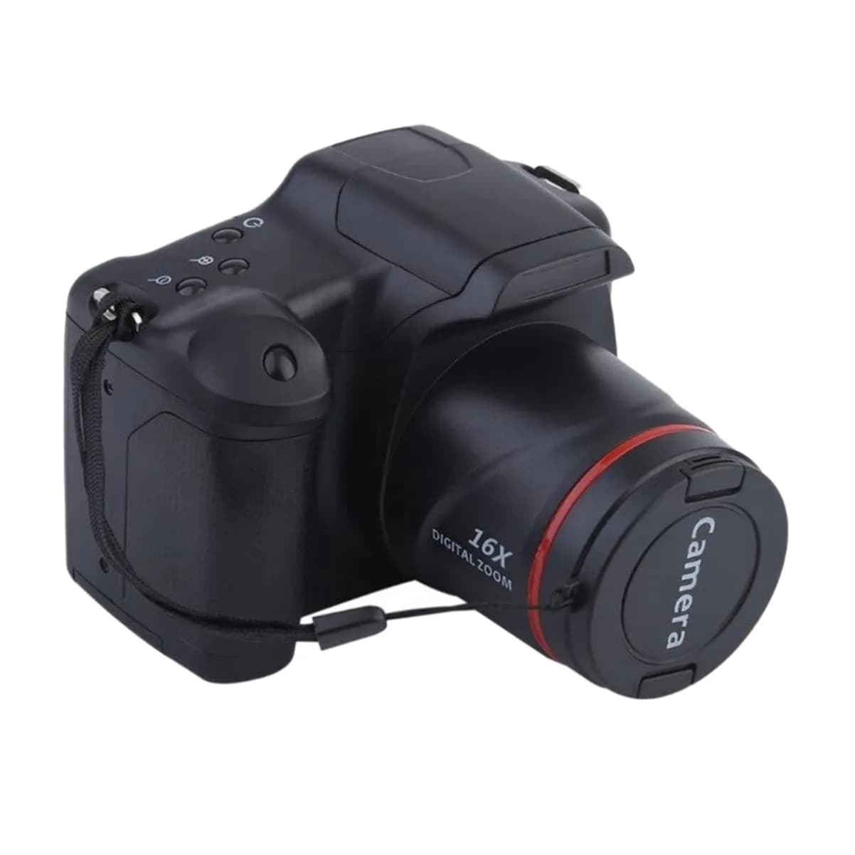 SOLUSTRE Portable 4K Digital Camera with 16x Zoom & 3-inch LCD Screen | Black — Black