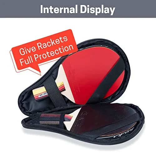 VISEMAN Waterproof Table Tennis Racket Cover, Impact Buffer, Holds 2 Paddles & 5 Balls thumbnail 5