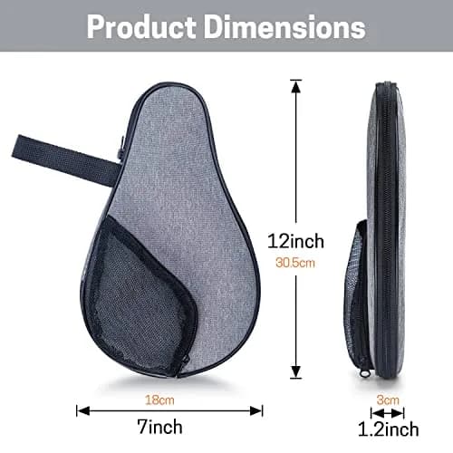 VISEMAN Waterproof Table Tennis Racket Cover, Impact Buffer, Holds 2 Paddles & 5 Balls thumbnail 2