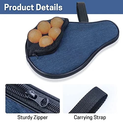 VISEMAN Waterproof Table Tennis Racket Cover, Holds 2 Paddles & 5 Balls, Impact Buffer thumbnail 6