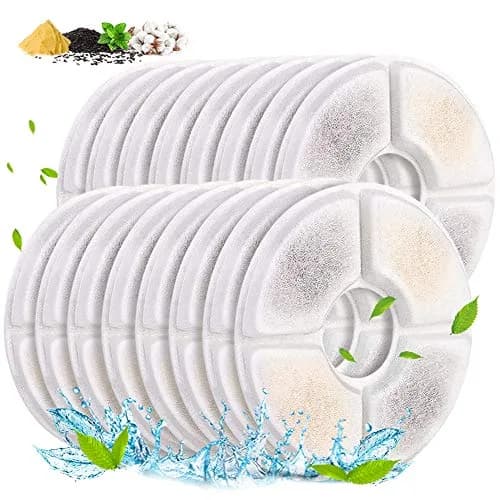 Comsmart Pet Fountain Filter Set 16 Pack | Triple Filtration System Replacement Cat Water Fountain Filters for 81oz/2.4L Fountains thumbnail 1