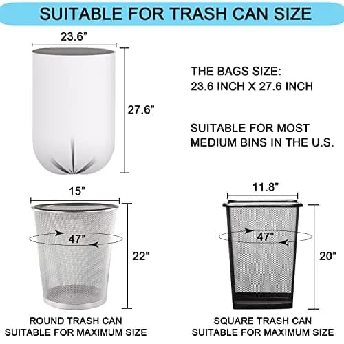 SOSOHOME Clear 10 Gallon Trash Bags | 90 Count, 18 Micron Thick, Fit 8-10 Gallon Bins thumbnail 2