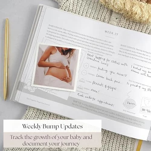 Bibi & Beau Complete Pregnancy Journal & Memory Book 21.59 cm x 27.94 cm | Weekly Pregnancy Scrapbook with Ultrasound Photo Slots thumbnail 5