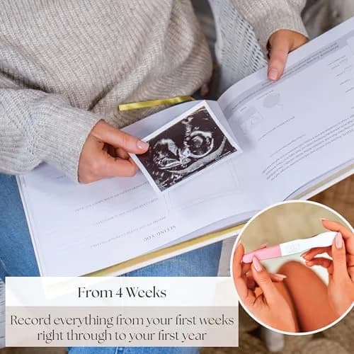 Bibi & Beau Complete Pregnancy Journal & Memory Book 21.59 cm x 27.94 cm | Weekly Pregnancy Scrapbook with Ultrasound Photo Slots thumbnail 6