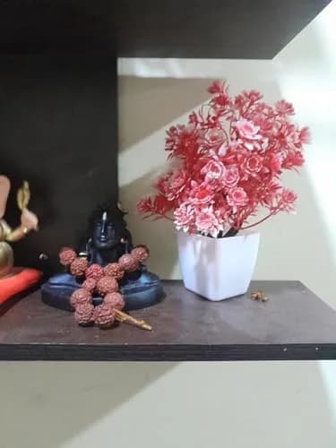 Rhymestore Adiyogi Statue for Car Dashboard, Pooja & Gift, Home & Office Decor (8 cm Height, Black) | Miniature Replica with Rudraksha Mala thumbnail 5