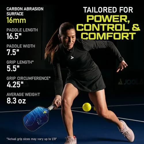 JOOLA Ben Johns Hyperion CAS 16 Pickleball Paddle - Carbon Abrasion Surface with High Grit & Spin, Sure-Grip Elongated Handle, 16mm, with Polypropylene Honeycomb Core, USAPA Approved thumbnail 5