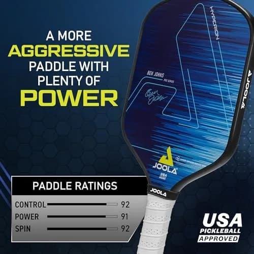 JOOLA Ben Johns Hyperion CAS 16 Pickleball Paddle - Carbon Abrasion Surface with High Grit & Spin, Sure-Grip Elongated Handle, 16mm, with Polypropylene Honeycomb Core, USAPA Approved thumbnail 2