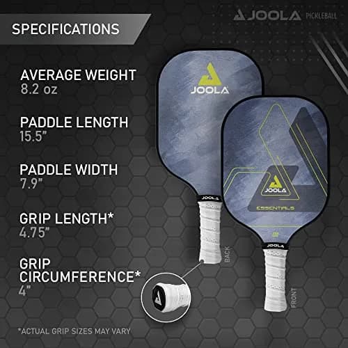 JOOLA Essentials Performance Pickleball Paddle | 232g (8.2oz) Fiberglass Surface, Poly Core, Blue thumbnail 5