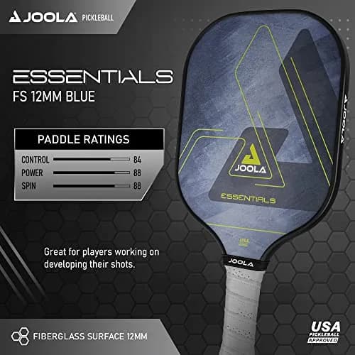 JOOLA Essentials Performance Pickleball Paddle | 232g (8.2oz) Fiberglass Surface, Poly Core, Blue thumbnail 2
