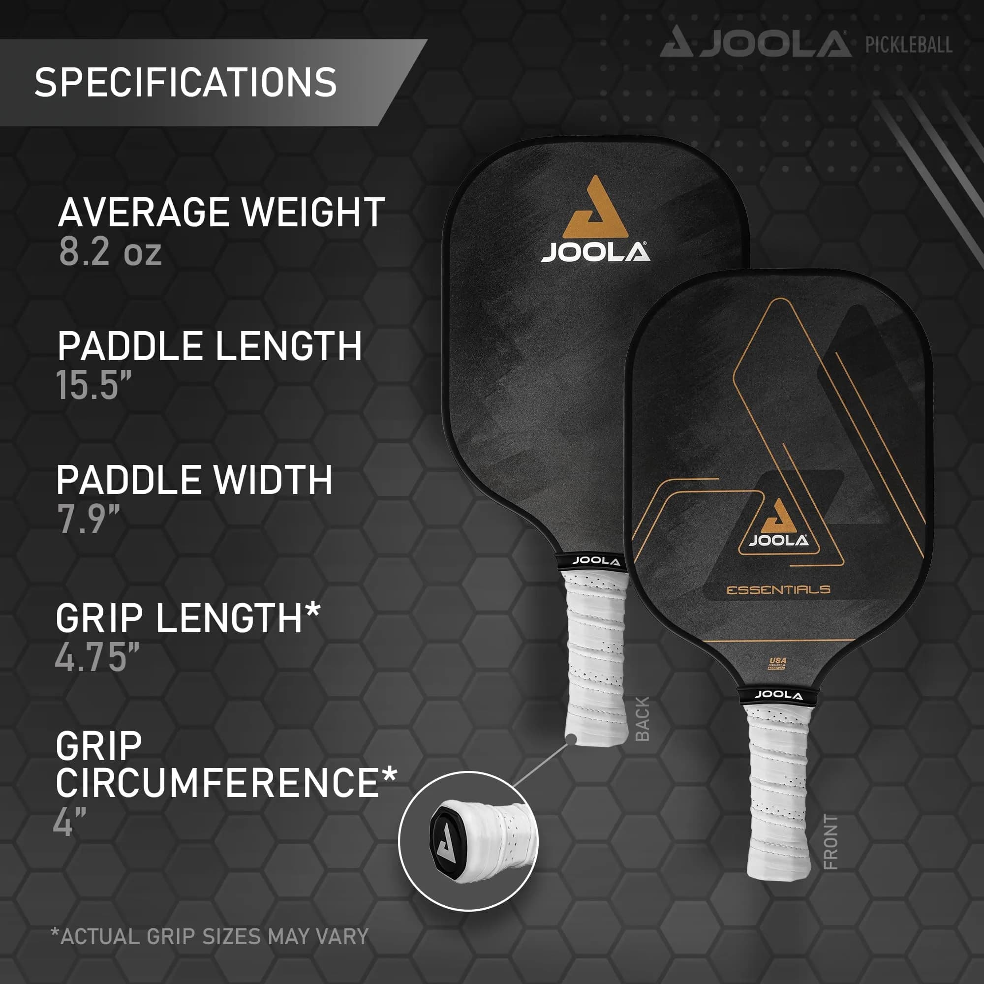 JOOLA Essentials Performance Pickleball Paddle | 232g (8.2oz) Fiberglass Surface, Poly Core - view 5
