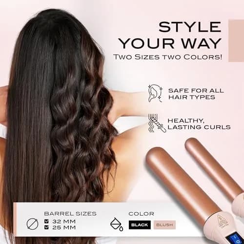 NuMe Classic Ceramic Curling Wand 3.18 cm (1.25 Inch) | Creates Beachy Waves & Loose Curls thumbnail 6
