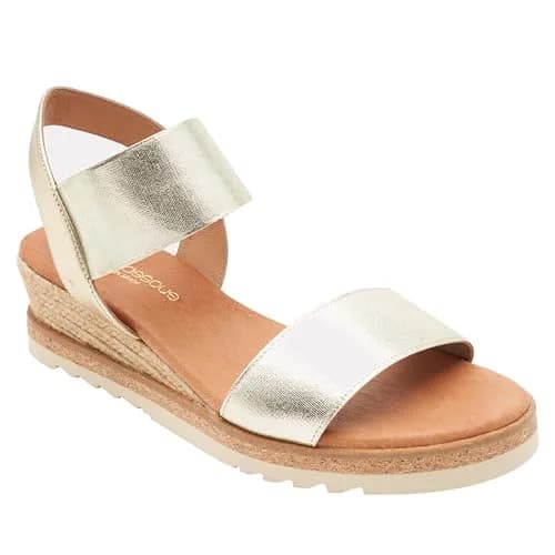 André Assous Neveah Wedge, Platino, Size 6 | Elegant European Craftsmanship thumbnail 1