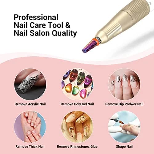 MelodySusie 5-in-1 Nail Drill Bits Set, 3/32'' Carbide Tungsten Purple Fine Grit | Professional Manicure Pedicure Tool thumbnail 7