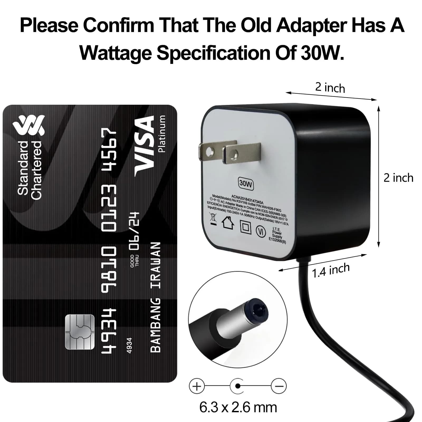 ZTTXL 30W AC Power Adapter for Echo Devices 1.76m (5.8Ft) | USA-Imported Power Cord for Echo 4th Gen, Show 10 (3rd Gen), Show 8 - view 6