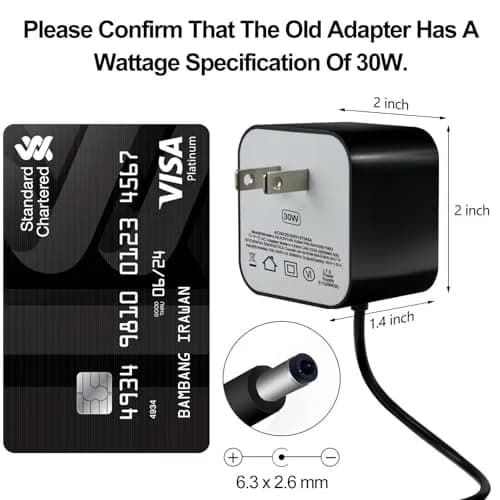 ZTTXL 30W AC Power Adapter for Echo Devices 1.76m (5.8Ft) | USA-Imported Power Cord for Echo 4th Gen, Show 10 (3rd Gen), Show 8 thumbnail 6