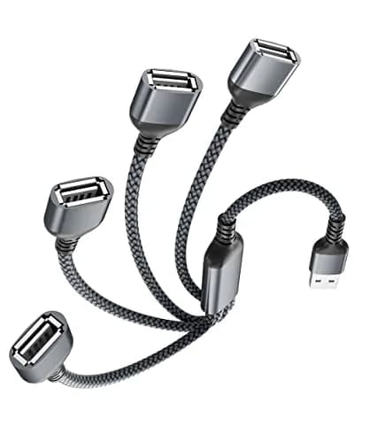 Elebase 4-Port USB-A Splitter Cable 1m (3.3ft) | Expands Ports for Laptops & PCs thumbnail 1