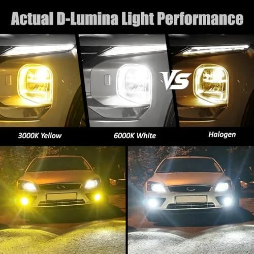 D-Lumina H11 H8 H16 Switchback LED Fog Light Bulbs 6000K White/3000K Yellow | 8000 Lumens, 40W, Dual Color thumbnail 3