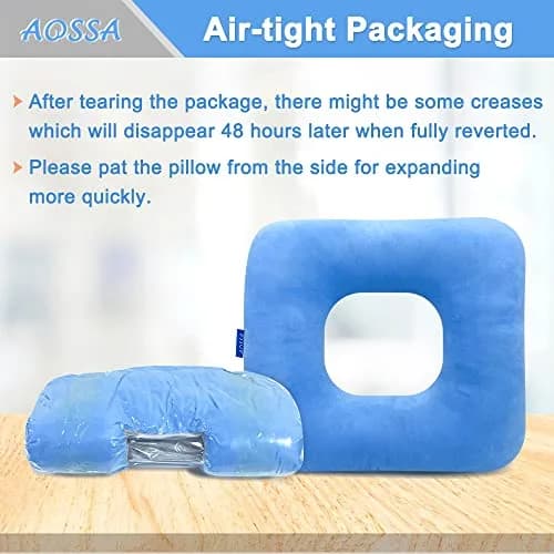 AOSSA Donut Seat Cushion for Tailbone Pain 38 cm (15 in) x 33 cm (13 in) | Medical Grade Support for Hemorrhoids & Post Surgery thumbnail 6