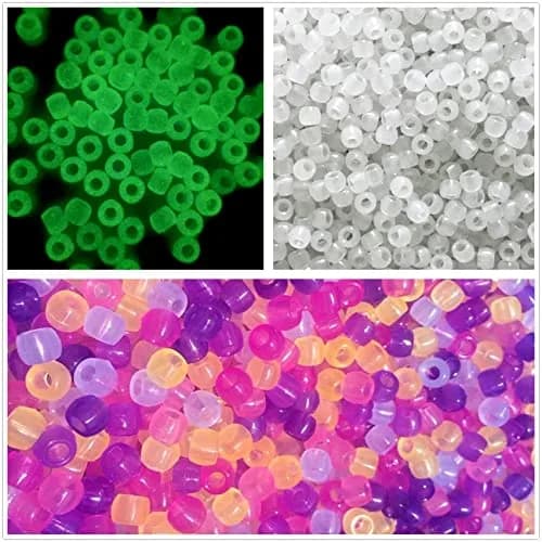 Looconi UV Beads Multi Color Changing Plastic Pony Beads 600 Pieces | Glow in The Dark & UV Reactive thumbnail 1