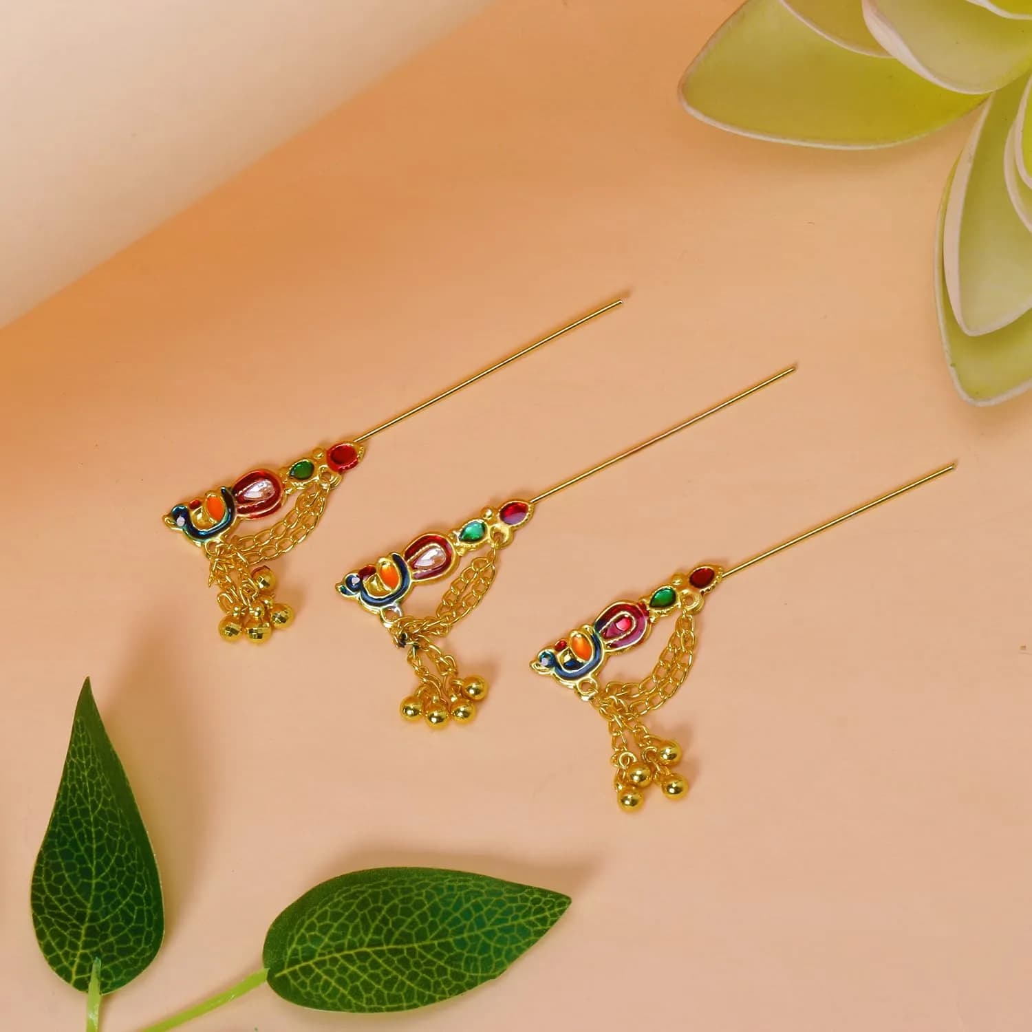 Garden Of Arts Handmade Peacock Bansuri Flute Figurine Set | Divine Decor for Laddu Gopal & Kanha Ji - main product image